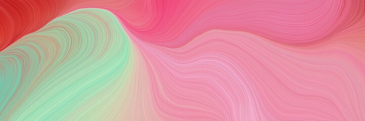 Leinwandbilder - colorful vibrant abstract art waves graphic with elegant curvy swirl waves background design with pale violet red, pastel magenta and ash gray color