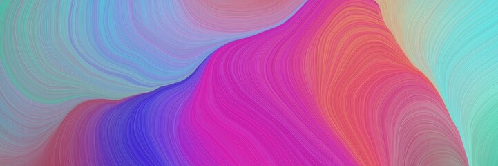 Aufkleber - colorful vibrant artistic art design graphic with modern curvy waves background illustration with rosy brown, antique fuchsia and sky blue color