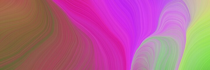 Aufkleber - colorful vibrant abstract artistic waves graphic with abstract waves design with medium orchid, dark sea green and pastel brown color