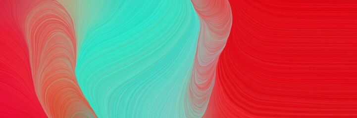 Aufkleber - colorful vibrant background graphic with modern soft swirl waves background illustration with medium turquoise, crimson and dark sea green color