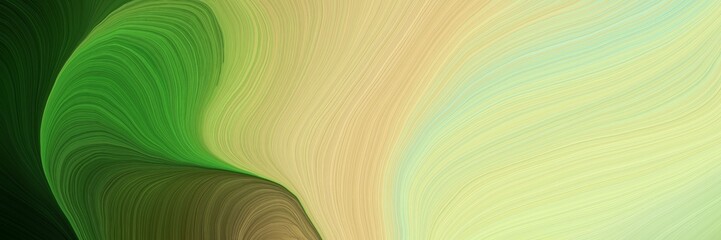 Poster - colorful vibrant abstract art waves graphic with elegant curvy swirl waves background illustration with khaki, forest green and olive drab color