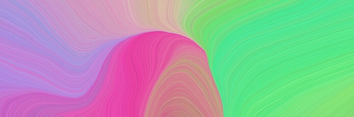 Aufkleber - colorful vibrant creative waves graphic with smooth swirl waves background design with pastel violet, medium aqua marine and pastel green color