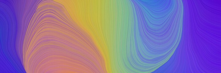Aufkleber - colorful vibrant creative waves graphic with modern waves background illustration with slate blue, blue violet and dark khaki color
