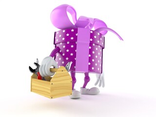 Poster - Gift character holding toolbox