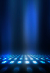 Wall Mural - background of empty stage show. neon blue and purple light and laser show. laser futuristic shapes o