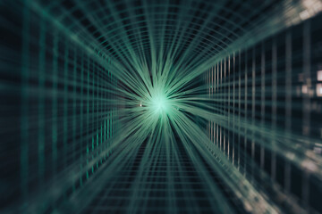 Poster - Beautiful abstract optical fiber white light bokeh in the darkness background.