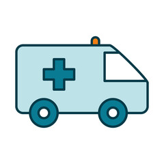 Wall Mural - medical ambulance icon, line and fill style