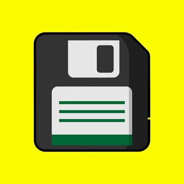 Vector icon of storage media. Illustration for floppy disks.