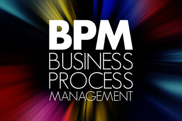 Poster - bpm - business process management acronym, business concept background