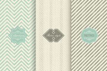Poster - Set of seamless striped patterns with texture for backgrounds, business cards, web design. Vector illustration vintage design. Abstract seamless geometric patterns
