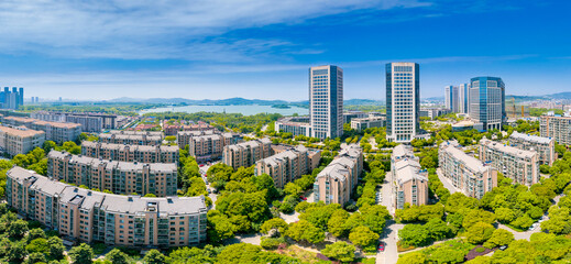 Li Lake CBD City Scenery in Wuxi City, Jiangsu Province, China