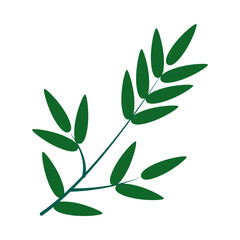 Sticker - branch with leaves icon, line style