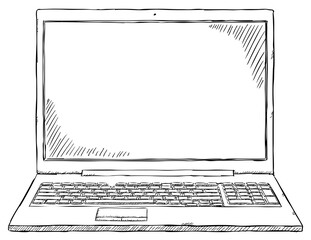 Poster - Black and white sketch style hand drawn notebook - front view 