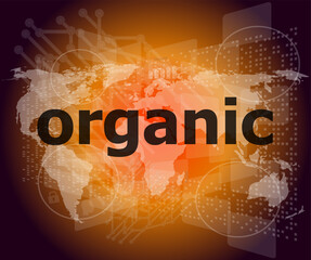 Poster - Marketing concept: words organic marketing on digital screen