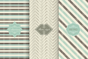 Poster - Set of seamless striped patterns with texture for backgrounds, business cards, web design. Vector illustration vintage design. Abstract seamless geometric patterns 
