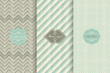 Poster - Set of seamless striped patterns with texture for backgrounds, business cards, web design. Vector illustration vintage design. Abstract seamless geometric patterns 