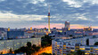 Berlin night cityscape aerial view with television tower