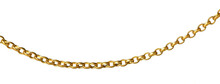 Fragment Of A Yellow Metal Chain On A White Background. Isolated