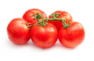 Wall Mural - Branch of tomatoes isolated in white