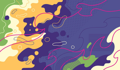 Poster - colorful abstract illustration made of various fluid shapes. vector illustration.