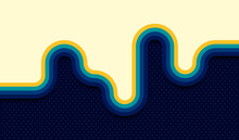 Abstract Retro Background Design With Rounded Striped Elements In Color. Vector Illustration.