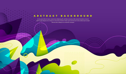 Wall Mural - Colorful abstract web banner design in modish style. Vector illustration.