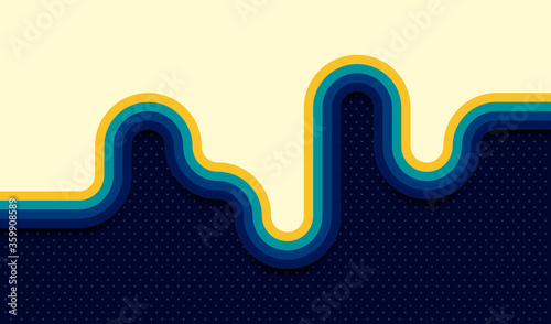 Cuadros en Lienzo Abstract retro background design with rounded striped elements in color