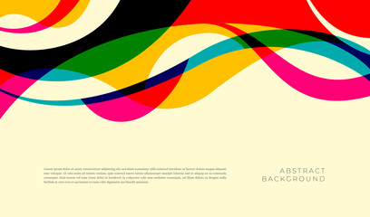 Leinwandbilder - Abstract colorful composition made of various wavy shapes. Vector illustration.