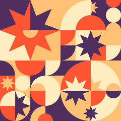Poster - decorative abstraction in retro geometric style. vector illustration.
