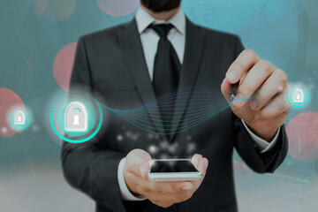 Aufkleber - Graphics Padlock For Web Data Information Security Application System