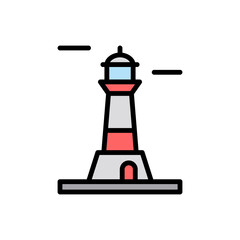 Poster - Architecture and city, lighthouse icon. Simple color with outline vector elements of pharos icons for ui and ux, website or mobile application