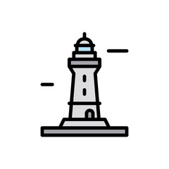 Poster - Navigational, lighthouse icon. Simple color with outline vector elements of pharos icons for ui and ux, website or mobile application