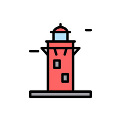 Poster - Canadian, lighthouse icon. Simple color with outline vector elements of pharos icons for ui and ux, website or mobile application