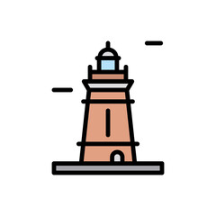 Poster - Navigational, lighthouse icon. Simple color with outline vector elements of pharos icons for ui and ux, website or mobile application