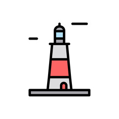 Poster - Navigational, lighthouse icon. Simple color with outline vector elements of pharos icons for ui and ux, website or mobile application