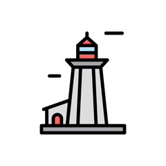 Poster - Canadian, lighthouse icon. Simple color with outline vector elements of pharos icons for ui and ux, website or mobile application