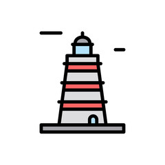 Poster - Russian, lighthouse icon. Simple color with outline vector elements of pharos icons for ui and ux, website or mobile application