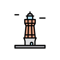 Poster - Navigational, lighthouse icon. Simple color with outline vector elements of pharos icons for ui and ux, website or mobile application