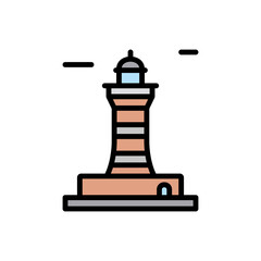 Poster - Navigational, lighthouse icon. Simple color with outline vector elements of pharos icons for ui and ux, website or mobile application