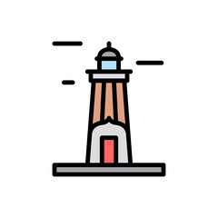 Wall Mural - Navigational, lighthouse icon. Simple color with outline vector elements of pharos icons for ui and ux, website or mobile application