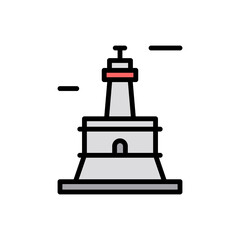 Poster - Navigational, lighthouse icon. Simple color with outline vector elements of pharos icons for ui and ux, website or mobile application