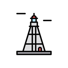 Poster - Navigational, lighthouse icon. Simple color with outline vector elements of pharos icons for ui and ux, website or mobile application