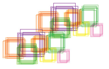 Fototapete - Square line background. Color geometric decoration concept. Grafic trendy banner. Jpeg