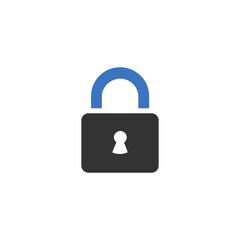 Padlock flat icon isolated on white background.