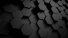 Abstract Geometric Hexagonal Background. Grunge Surface, 3d Rendering Embossed Hexagon , Honeycomb White Background ,light And Shadow