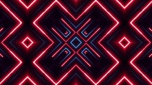 Abstract Digital Kaleidoscopic Background Neon Polygon/ 4k Animation Of An Abstract Digital Kaleidoscope Cg Background With Neon Light Polygons In Slow Motion Seamless Looping