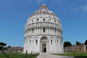 Wall Mural - The Baptistery of San Giovanni, one of the monuments of the square of miracles in Pisa