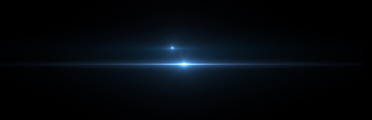 Wall Mural - Lens flare light on black background