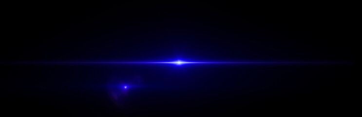 Wall Mural - Lens flare light on black background