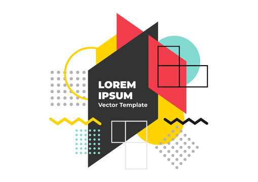 Modern creative geometric abstract background with copy space. Dynamic geometric shapes compositions, Flat and clean style, Applicable for any graphic works.